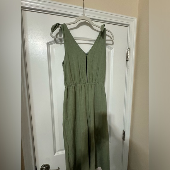 Linen Blend Cropped Jumpsuit - Picture 4 of 5